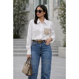 MCM Cropped Oxford shirt white NWT